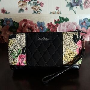Vera Bradley Rare Black and Floral Wristlet